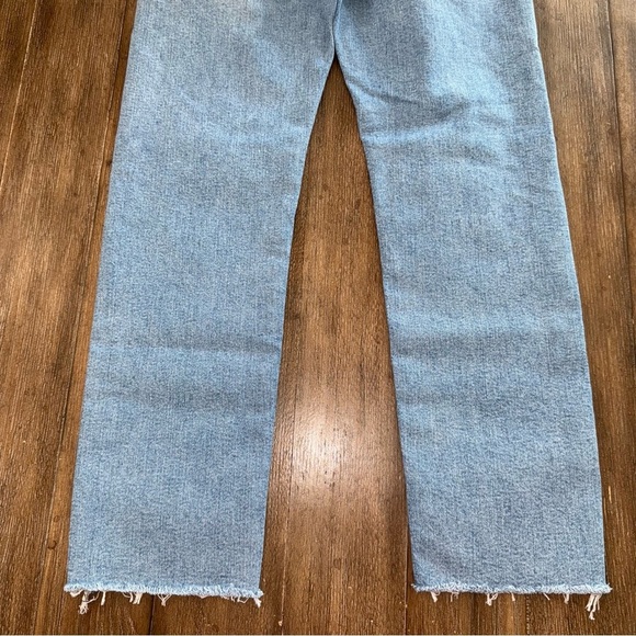 Levi's Wedgie Straight Jeans Women’s 28 Button Fly Medium Wash Vintage Ra Hem - Picture 12 of 12